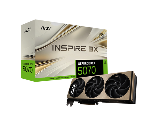 MSI RTX 5070 INSPIRE 3X OC 12GB GDDR7 GRAPHICS CARD (G5070-12)