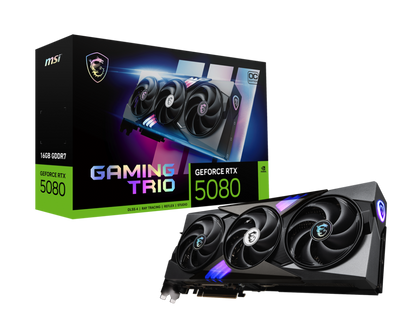 MSI GEFORCE RTX 5080 GAMING TRIO OC 16GB GDDR7 GRAPHIC CARD
