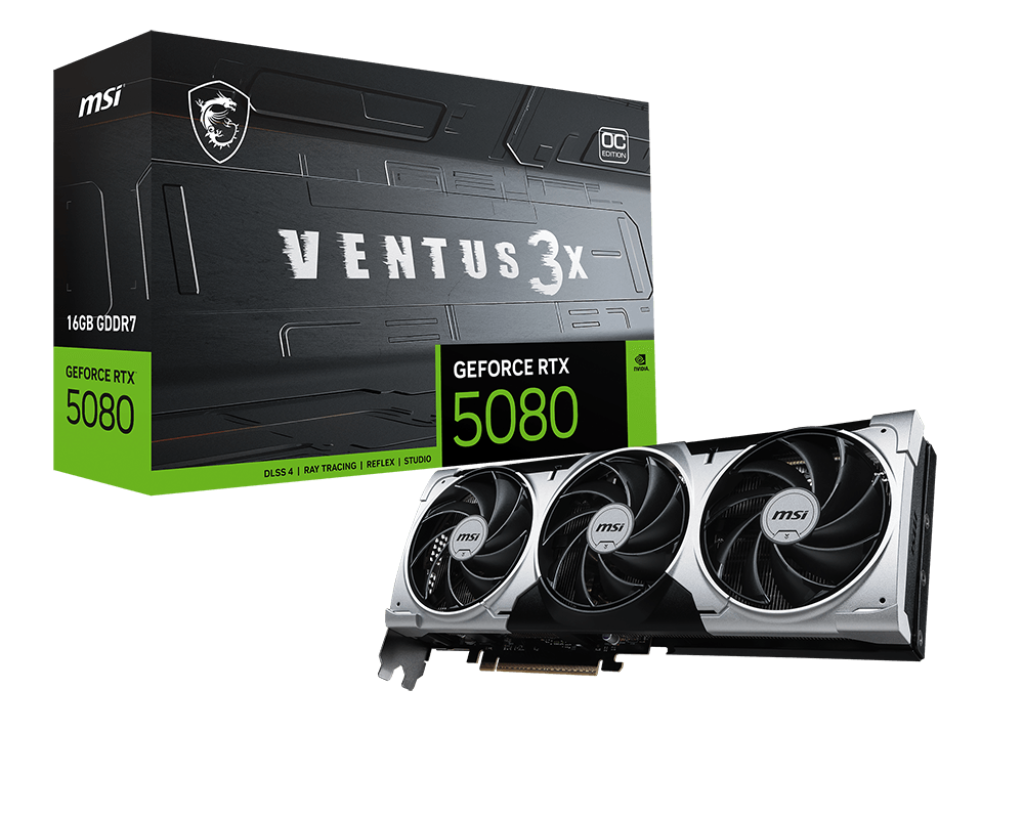 MSI RTX 5080 VENTUS 3X OC PLUS 16GB GDDR7 GRAPHICS CARD