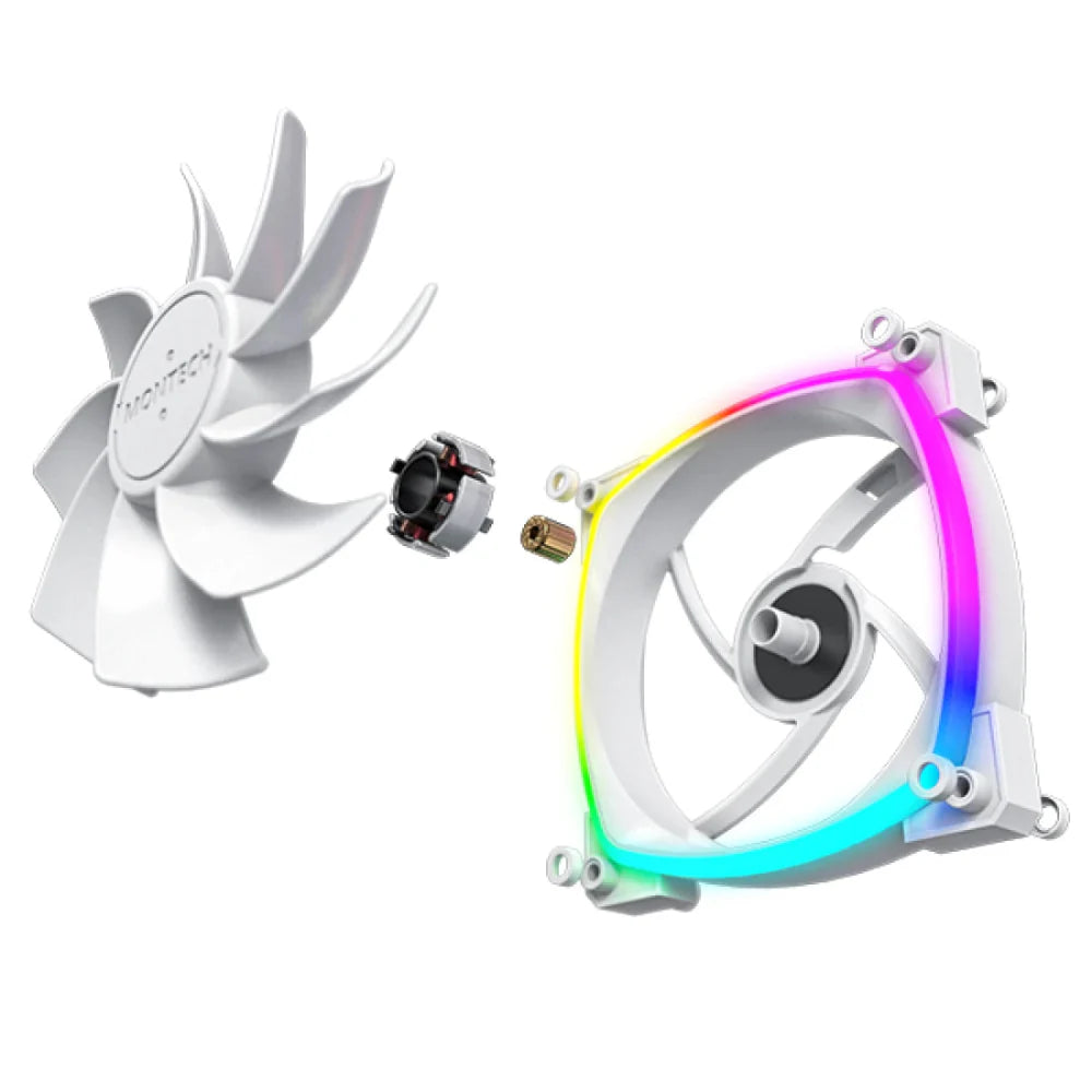 MONTECH RX120 PWM 120mm ARGB Cabinet Fan (White) (Single Pack)