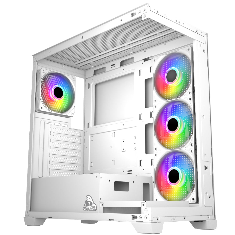 TAG Gamerz Luminor ARGB ATX Mid Tower Cabinet (White)