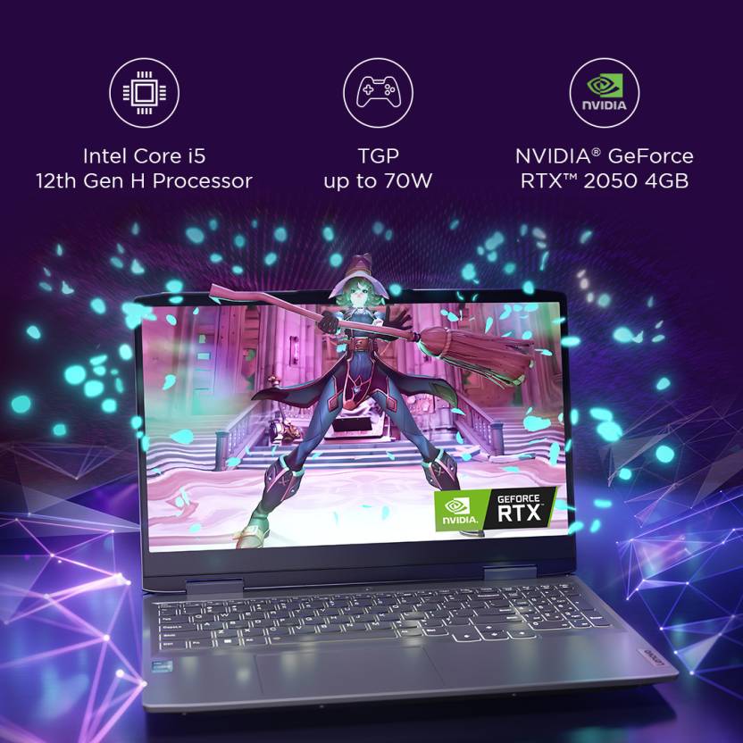 LENOVO LOQ INTEL CORE I5 12TH GEN 12450H - (16 GB/512 GB SSD/WINDOWS 11 HOME/4 GB GRAPHICS/NVIDIA GEFORCE RTX 2050) LOQ 15IRH8D1 GAMING LAPTOP (15.6 INCH, STORM GREY, 2.4 KG, WITH MS OFFICE)