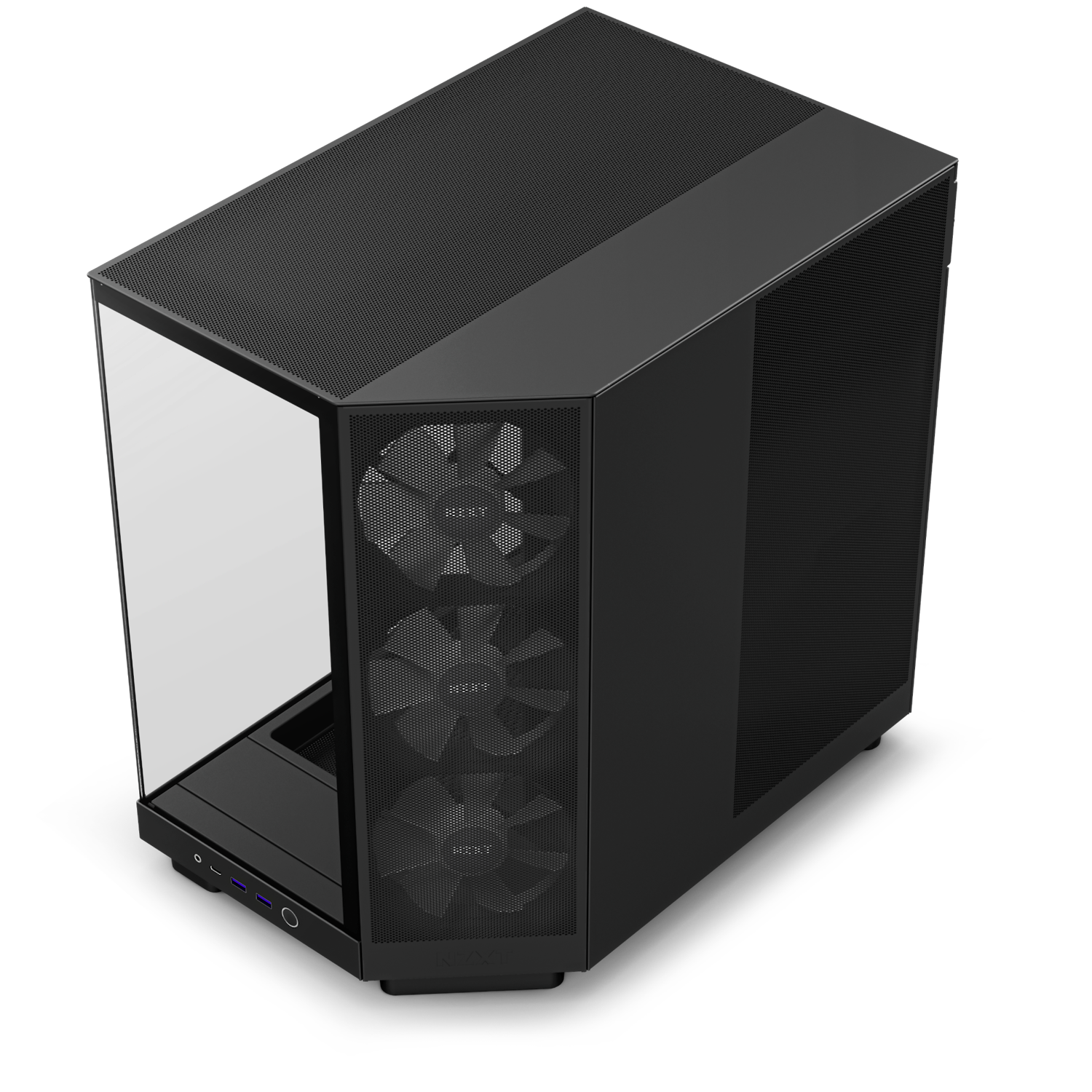NZXT CHASSIS H6 FLOW RGB (2023) COMPACT DUAL-CHAMBER ATX CASE WITH RGB FANS - ALL BLACK -CC-H61FB-R1