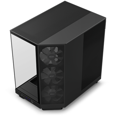 NZXT CHASSIS H6 FLOW RGB (2023) COMPACT DUAL-CHAMBER ATX CASE WITH RGB FANS - ALL BLACK -CC-H61FB-R1