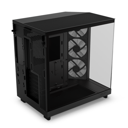 NZXT CHASSIS H6 FLOW RGB (2023) COMPACT DUAL-CHAMBER ATX CASE WITH RGB FANS - ALL BLACK -CC-H61FB-R1