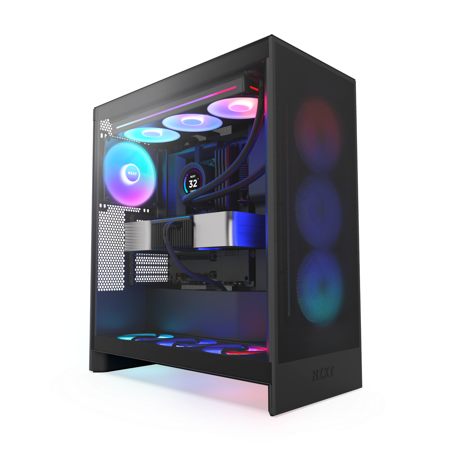 NZXT CHASSIS H SERIES H7 (2024) FLOW WITHOUT PSU BLACK COLOR - CM-H72FB-01