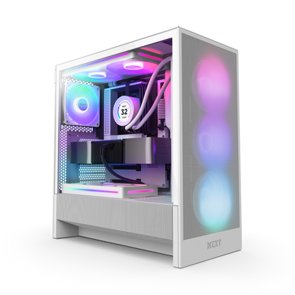 NZXT CHASSIS H5 FLOW RGB (2024) COMPACT MID-TOWER ATX CASE ALL WHITE - CC-H52FW-R1