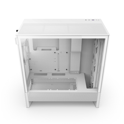 NZXT CHASSIS H5 FLOW RGB (2024) COMPACT MID-TOWER ATX CASE ALL WHITE - CC-H52FW-R1
