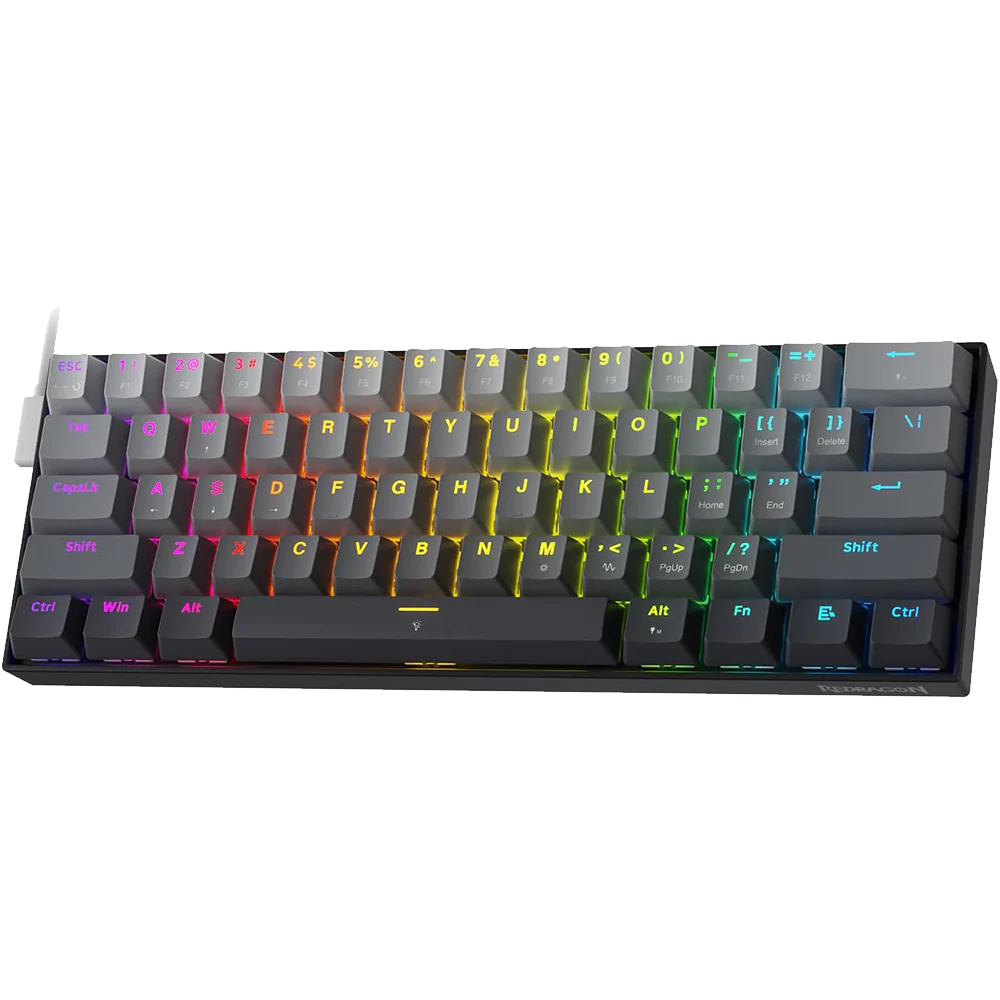 REDRAGON K617 Fizz 60% Mechanical Wired Gaming Keyboard ( Misty Grey ) ( Magnetic Switches )