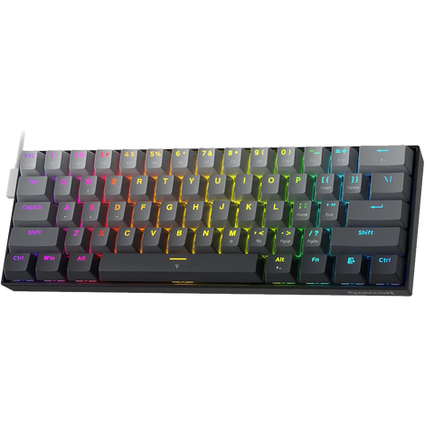 REDRAGON K617 Fizz 60% Mechanical Wired Gaming Keyboard ( Misty Grey ) ( Magnetic Switches )