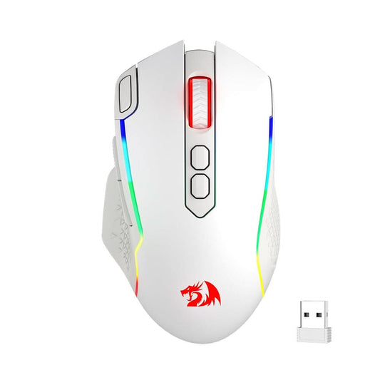 REDRAGON M810 TAIPAN PRO (WIRED/WIRELESS) WHITE GAMING RGB MOUSE WHITE