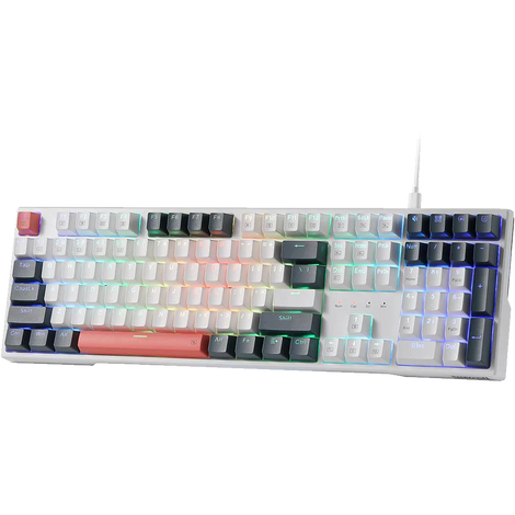 REDRAGON Trundle K668 RGB Full Size Wired Mechanical Gaming Keyboard ( White ) ( Linear Red Switch )