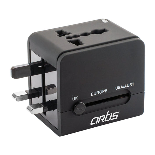 UV200 Universal Travel Adapter with 2 USB Ports & 1 Type C Port