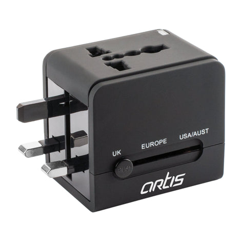 UV200 Universal Travel Adapter with 2 USB Ports & 1 Type C Port
