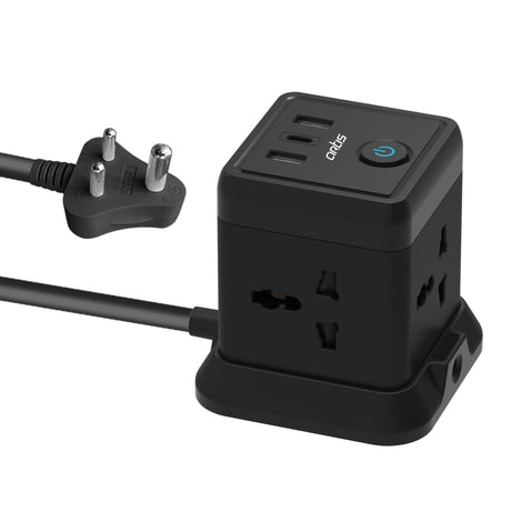 AR-4SS-3USBCB 4 Universal Sockets With 2 USB Ports & 1 USB Type C Port Surge Protector (Black)