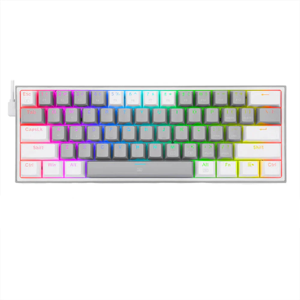 REDRAGON K617 Fizz 60% Mechanical Wired Gaming Keyboard ( Grey / White ) ( Red Linear Switch )