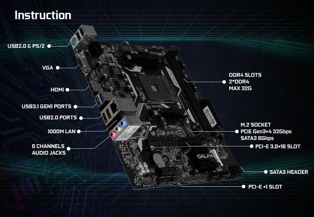 GALAX A320M DDR4 AMD Motherboard