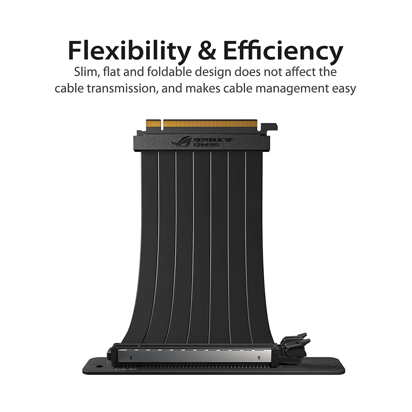 ASUS RS200 ROG Strix Riser Cable PCI-E 3.0 x16 High Speed Flexible Extender Card Extension Port 90 Degree Adapter (240 mm)