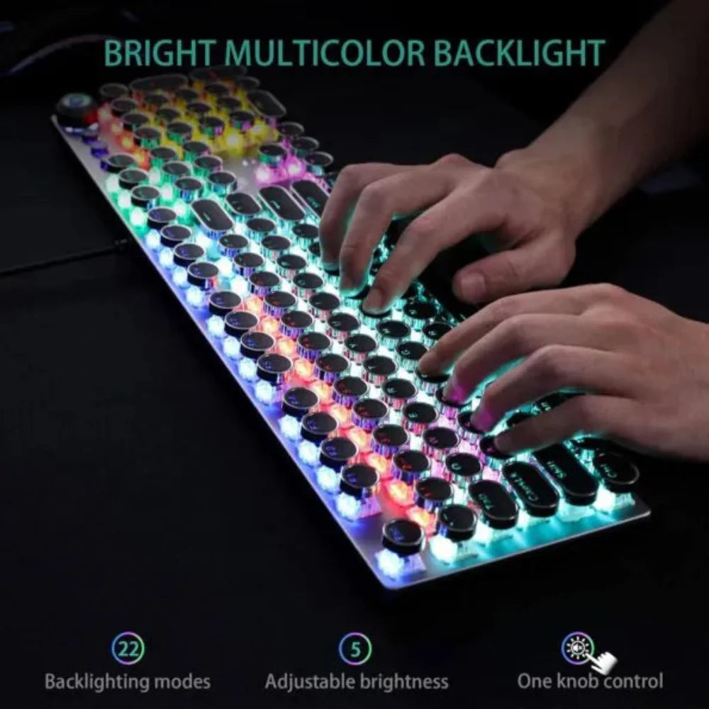 AULA F2088 Full Size Mechanical Wired Gaming Keyboard (Black) Brown Switches (F2088WHB)