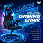 AULA F016 Ergonomic Premium Gaming & Computer Chair | Adjustable Nylon Armrests With Soft Pad | Locking-Tilt Function, Gas Lift Function | Black+Blue (F016BU)