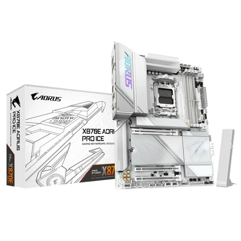 GIGABYTE X870E Aorus Pro ICE WIFI7 DDR5 AMD Motherboard ( White )