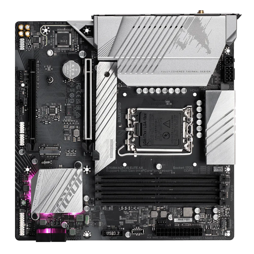 GIGABYTE GA-B760M AORUS ELITE AX DDR5 INTEL LGA1700 MOTHERBOARD