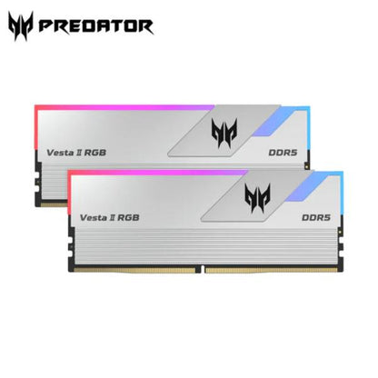 PREDATOR VESTAII DDR5 RGB U-DIMM 6000MHZ 64GB (32GB*2) SILVER