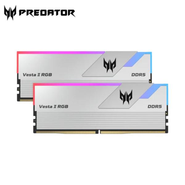 PREDATOR VESTAII DDR5 RGB U-DIMM 6000MHZ 64GB (32GB*2) SILVER