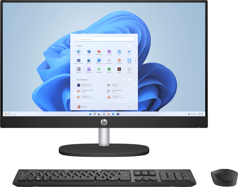 HP AIO 24 13th Gen Intel Core i3-1315U, 8GB, 512GB SSD, Intel UMA Graphics, 24 Inch FHD, Win 11 Home, MS Office 2024, Black, CR0903IN