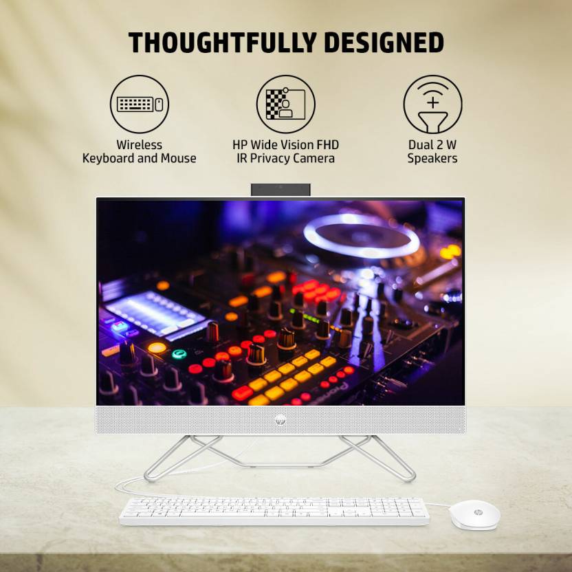 HP ALL-IN-ONE RYZEN 3 DUAL CORE (8 GB DDR4/1 TB/256 GB SSD/WINDOWS 11 HOME/AMD RADEON GRAPHICS/23.8 INCH SCREEN/24-CB0789IN) WITH MS OFFICE (SNOW WHITE, 419 MM X 540.6 MM X 183.7 MM, 5.37 KG)