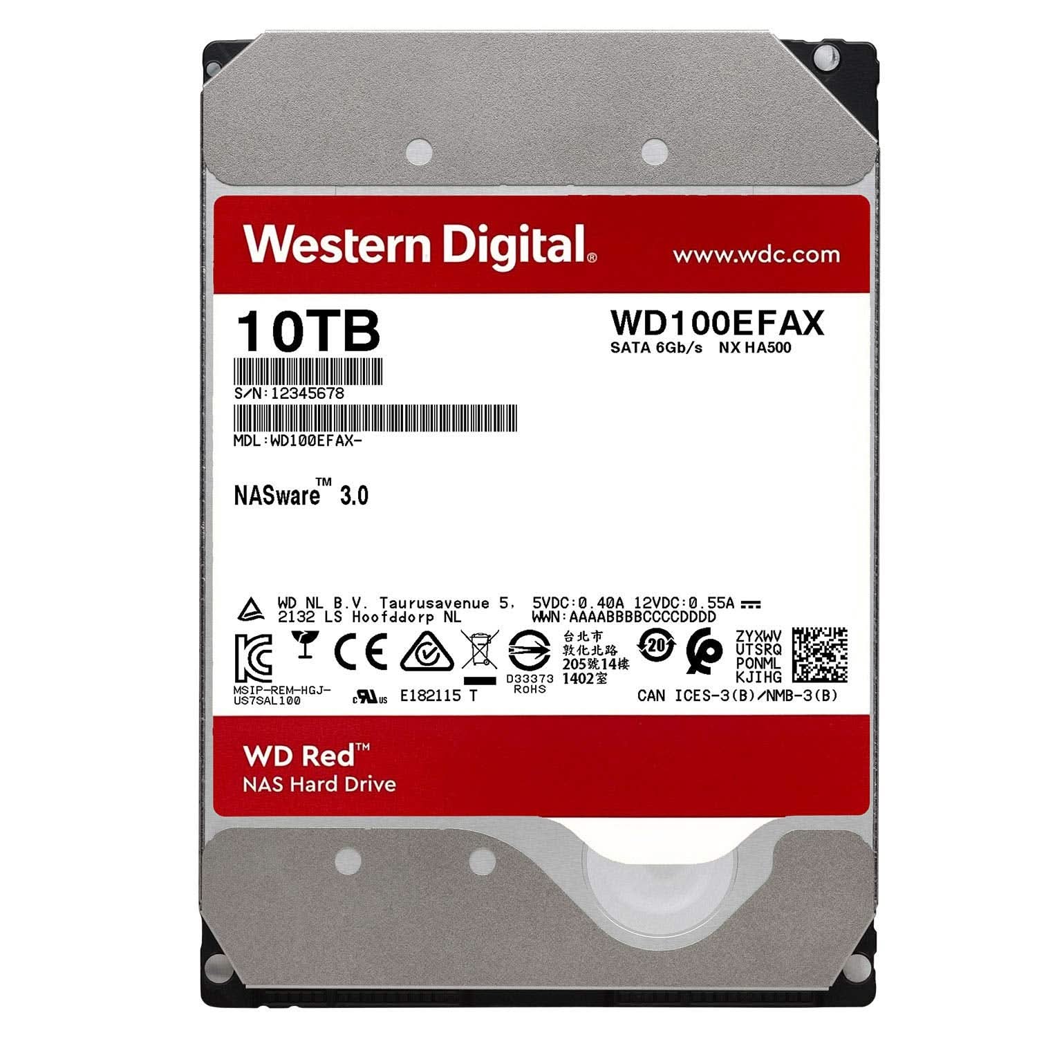 WESTERN DIGITAL 10TB NAS INTERNAL SATA RED HARD DRIVE