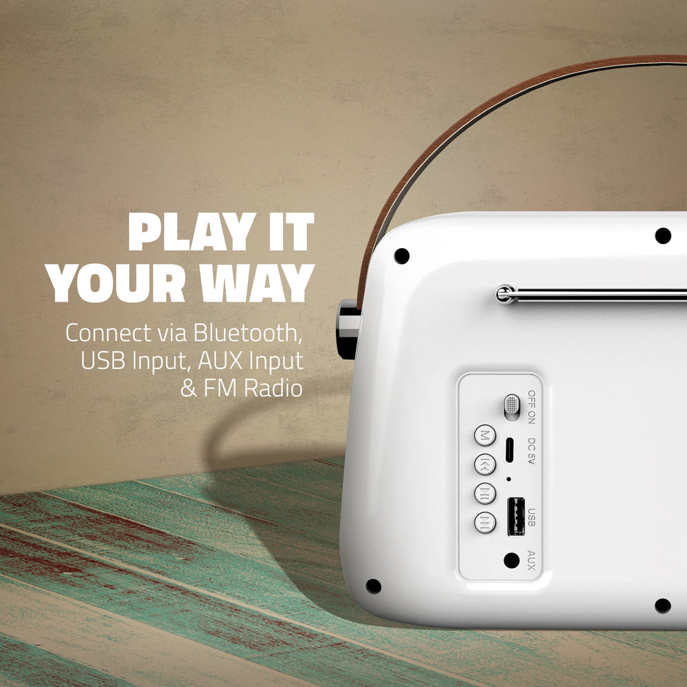 BT15 Retro Portable Wireless Bluetooth Speaker with Analog Control FM/USB & AUX Input (14W RMS Output)