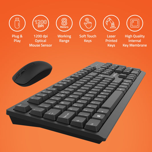 WK60 Wireless Keyboard & Mouse Combo for PC, Laptop