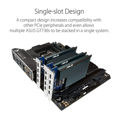 ASUS GEFORCE GT 730 DDR5 2GB GRAPHIC CARD WITH 4 HDMI