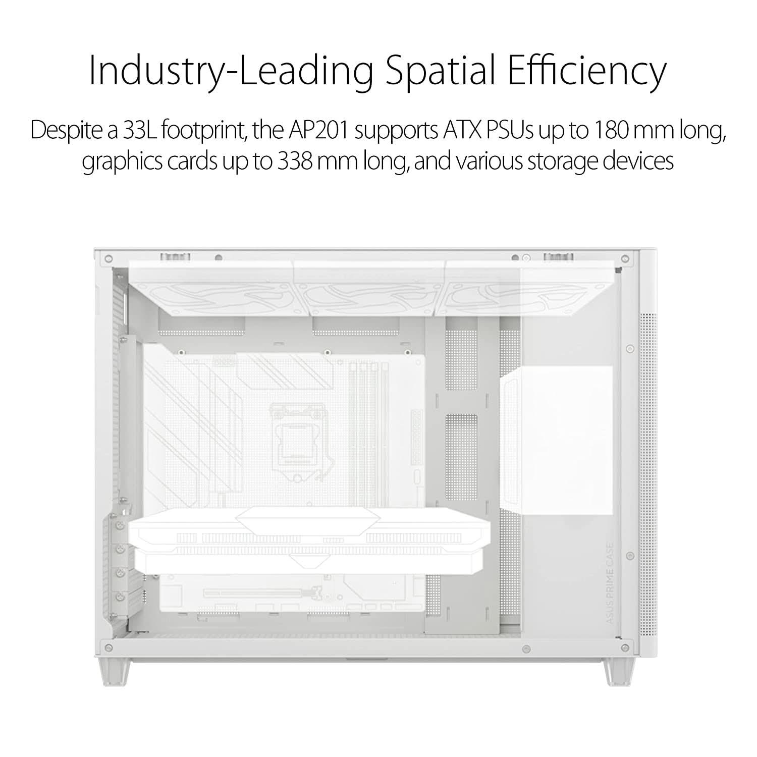 ASUS PRIME AP201 SMALL-TOWER MICRO-ATX CABINET WHITE