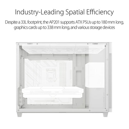 ASUS PRIME AP201 SMALL-TOWER MICRO-ATX CABINET WHITE