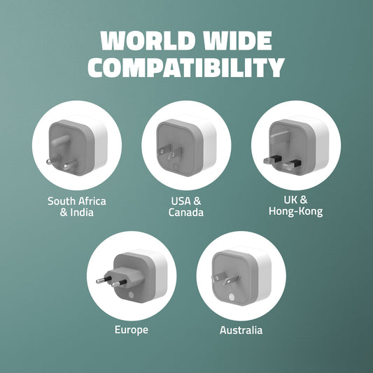 UV500 Universal Travel Converter plugs pack of 5 Compatible to US/UK/SA/EU/AU Worldwide Adaptor