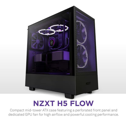 NZXT H5 FLOW MID-TOWER E-ATX COMPACT CABINET BLACK