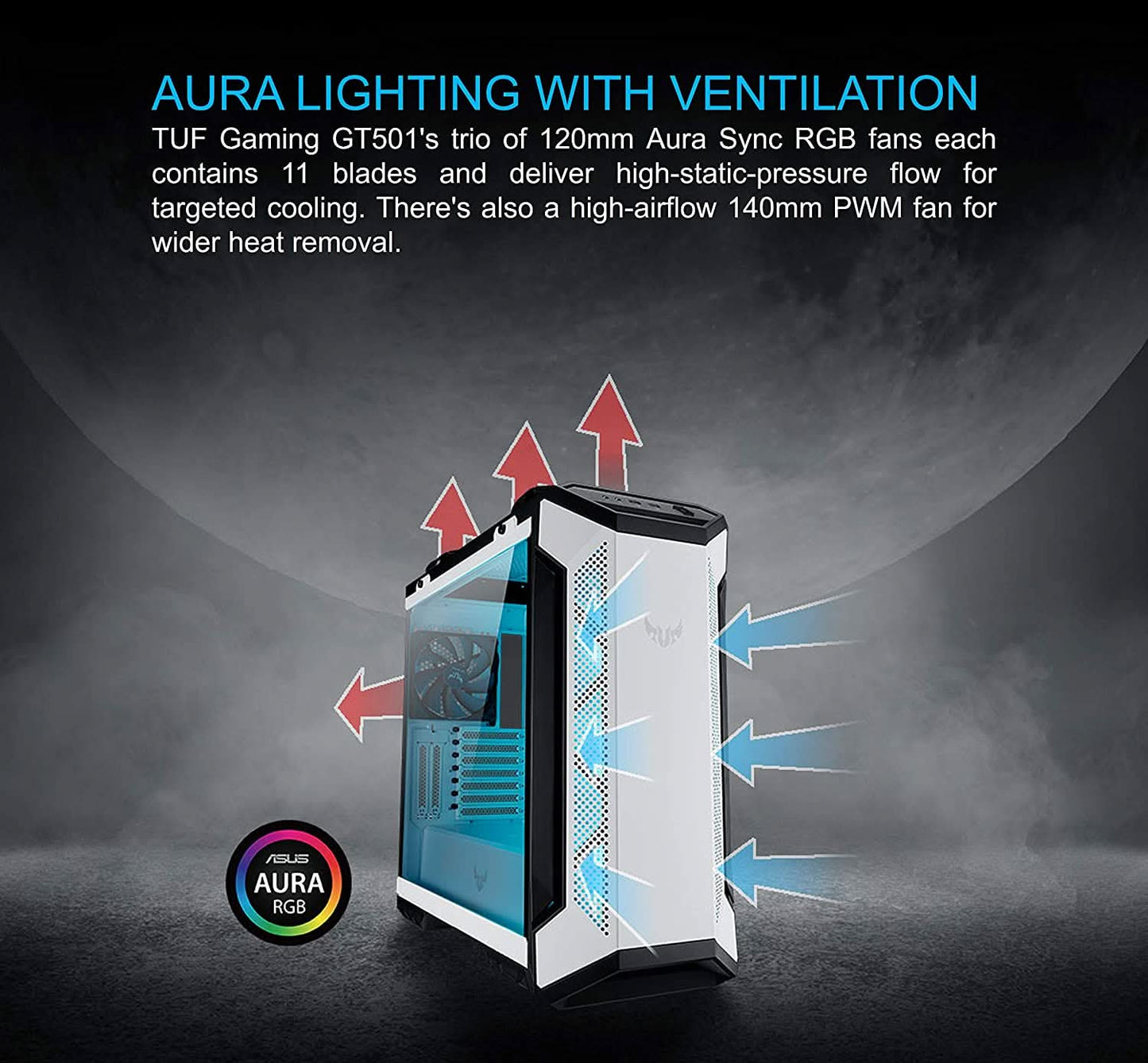 ASUS TUF GAMING GT501 MID-TOWER E-ATX CABINET WHITE