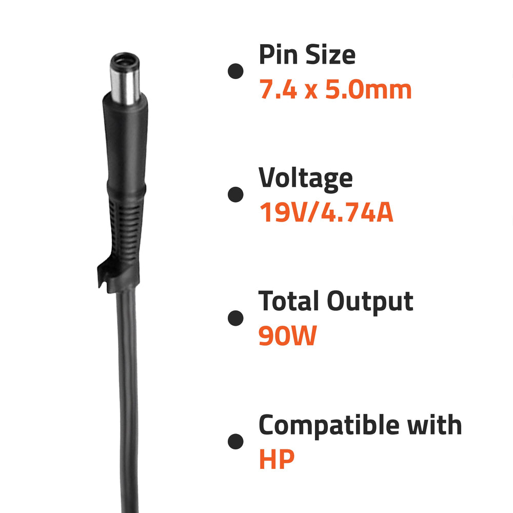AR0903 90 Watt Laptop Charger/Adapter with Power Cord Compatible with HP Laptops (19 V/4.74 A, Pin: 7.4 x 5.0 mm)