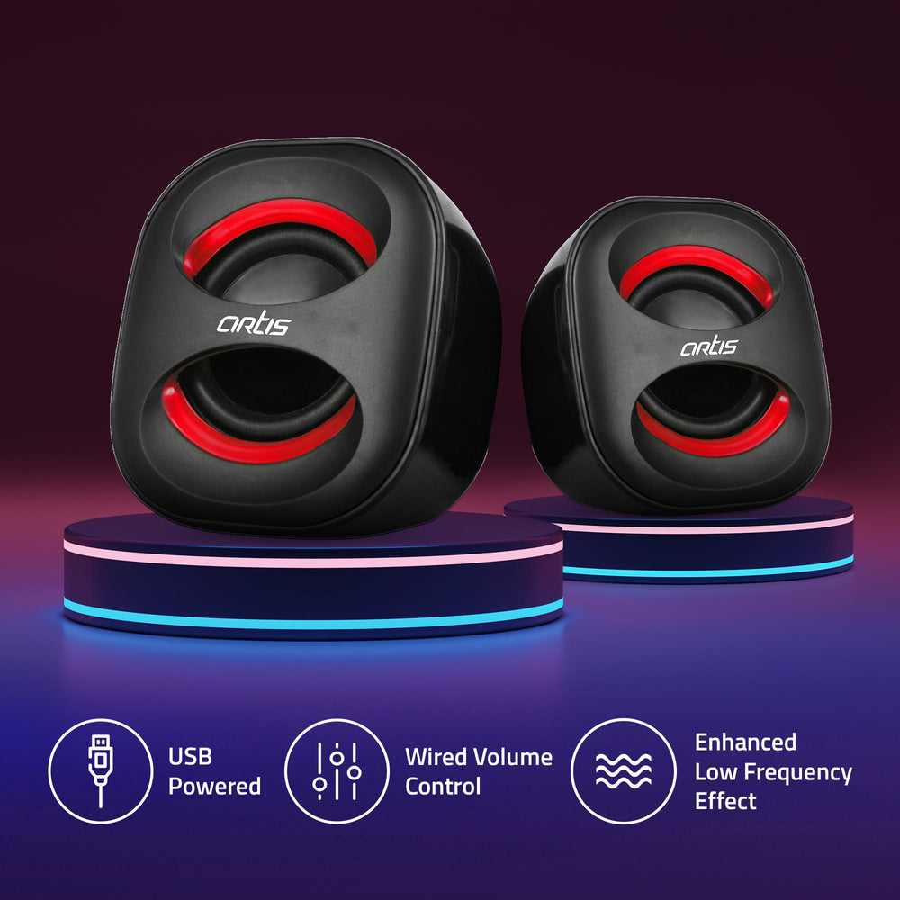 MINI 2.0 USB Multimedia Speaker (Black-Red)
