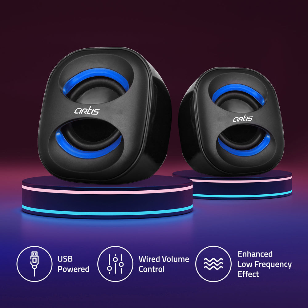 MINI 2.0 USB Multimedia Speaker (Black-Blue)