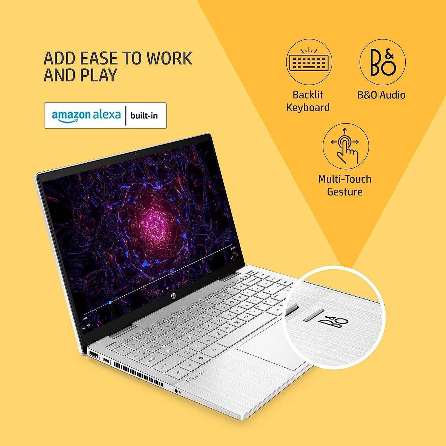 HP PAV 14-EK0074TU [CI5-1235U 12TH GEN/16GB DDR5/512GB SSD/WIN11 HOME+MSO/14.0 INCH/INTEGRATED GRAPHICS /1 YEAR(S)/SILVER]