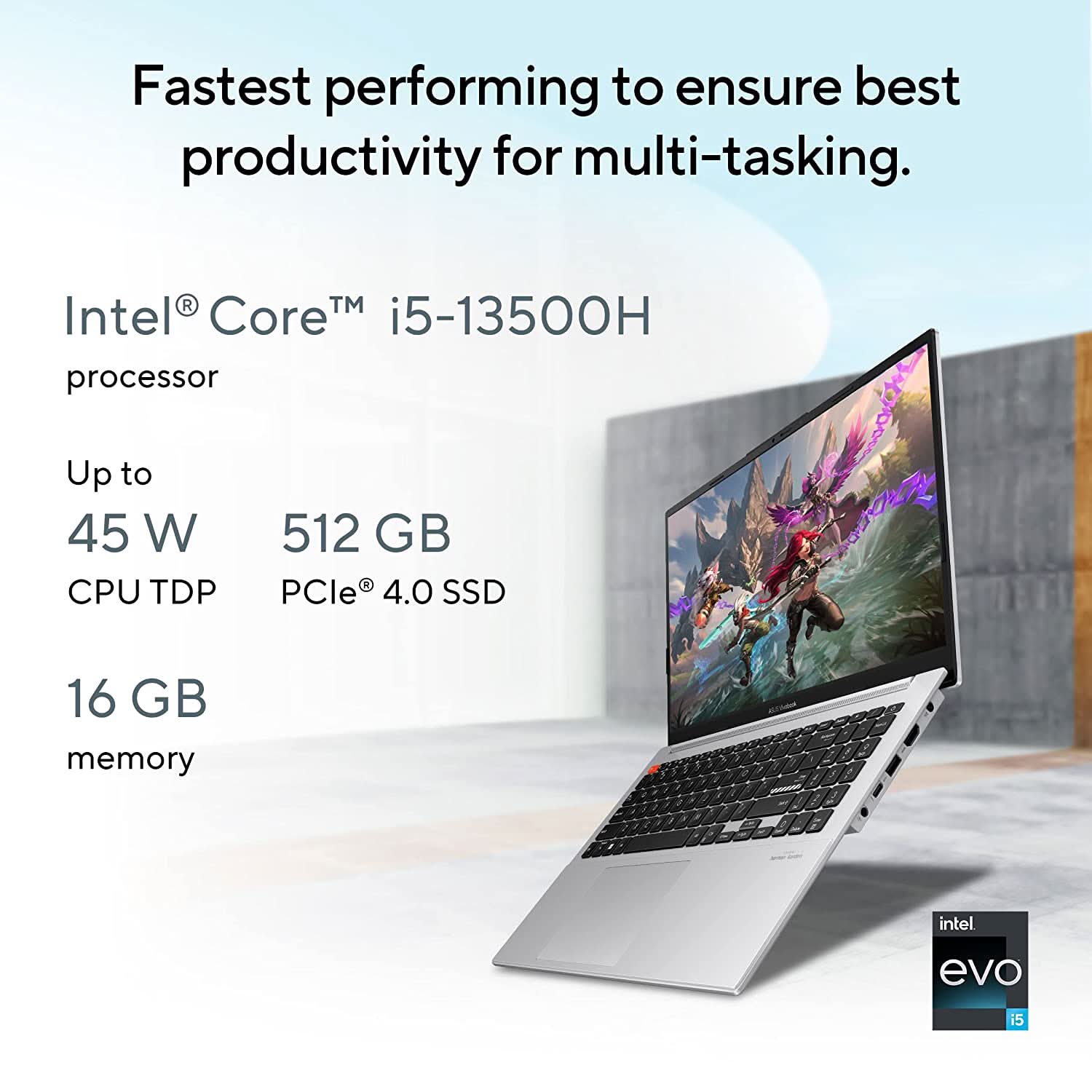 ASUS S5504VA-MA543WS [CI5-13500H 13TH GEN/16GB DDR4/512GB SSD/WIN 11 HOME +MSO/15.6 INCH/INTEGRATED GRAPHICS /1 YEAR(S)/SILVER]