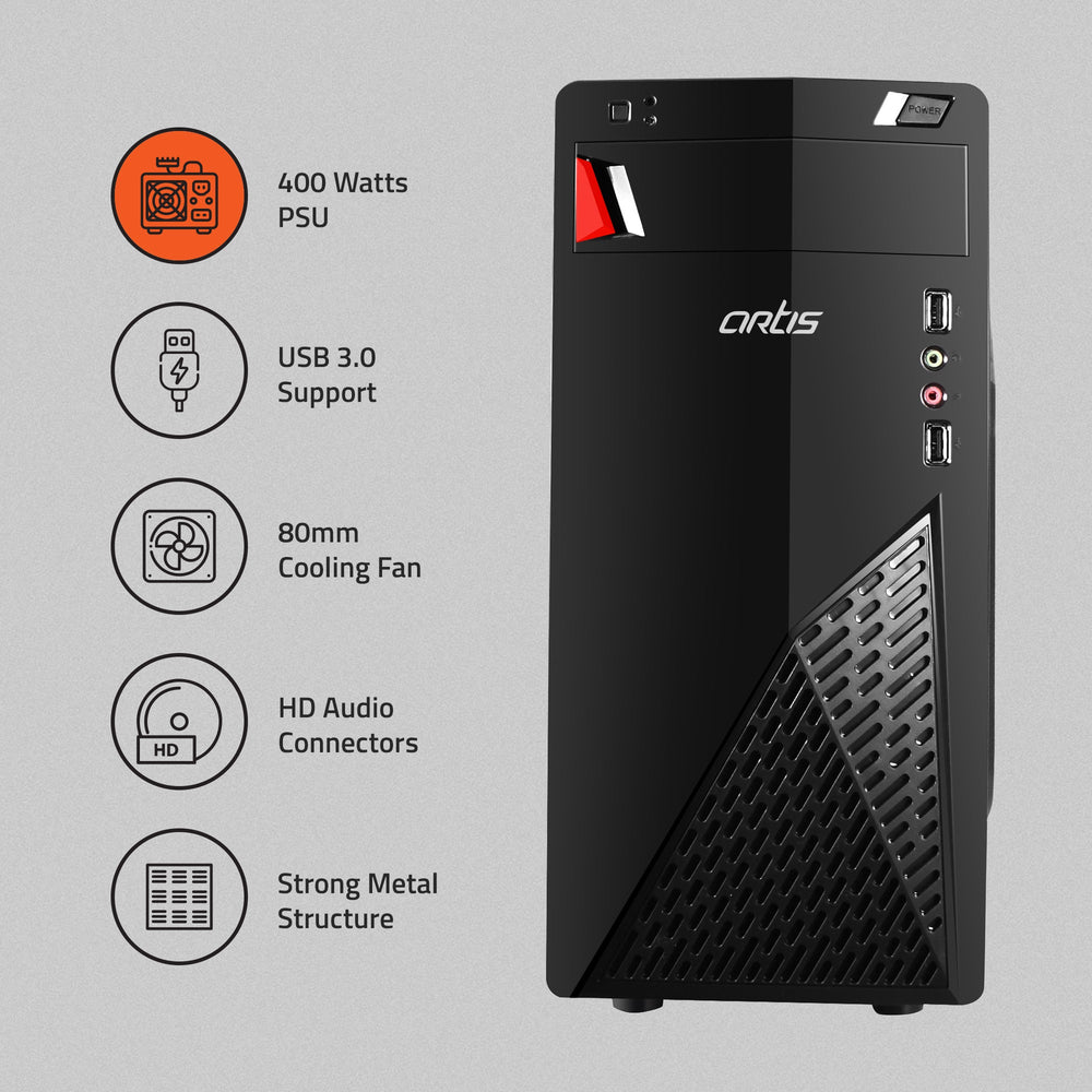 ICE 3.0 Computer Cabinet Support Micro ATX Motherboard,1 x 80mm Fan with 400W Power Supply