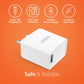 UQC100 QC3.0 Quick Wall Charger Adapter with i Cable(White)