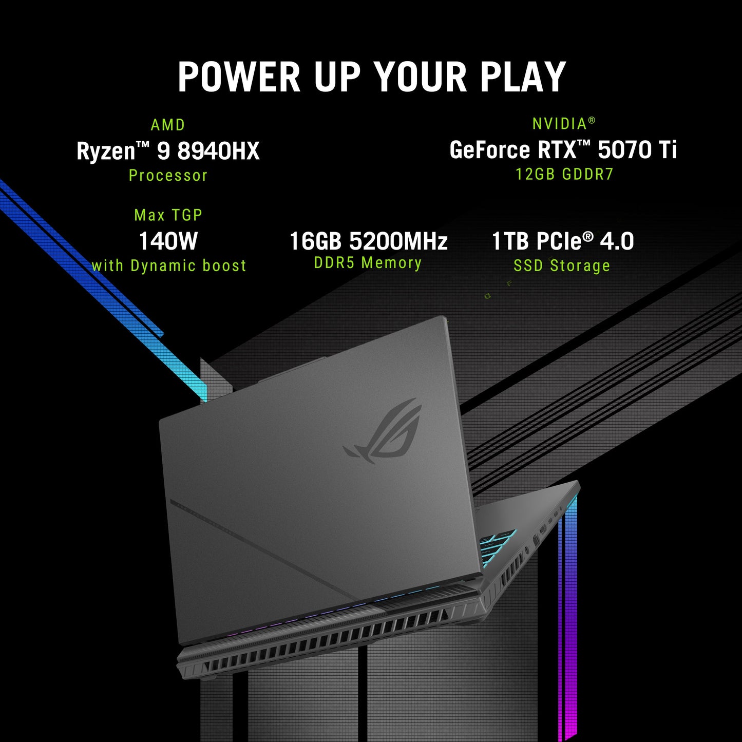 ASUS ROG STRIX G16 G614PR-RV032WS [R9-8940HX/16GB/1TB SSD/WIN11 HOME+MSO/16.0"/12GB-RTX5070TI GRAPHICS/1 YEAR(S)/GREY]