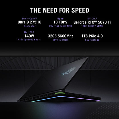 ASUS ROG STRIX G16 G615LR-S5190WS [ULTRA9-275HX/32GB/1TB SSD/WIN11 HOME+MS24/16.0"/12GB-RTX5070TI GRAPHICS/1 YEAR(S)/GREY]