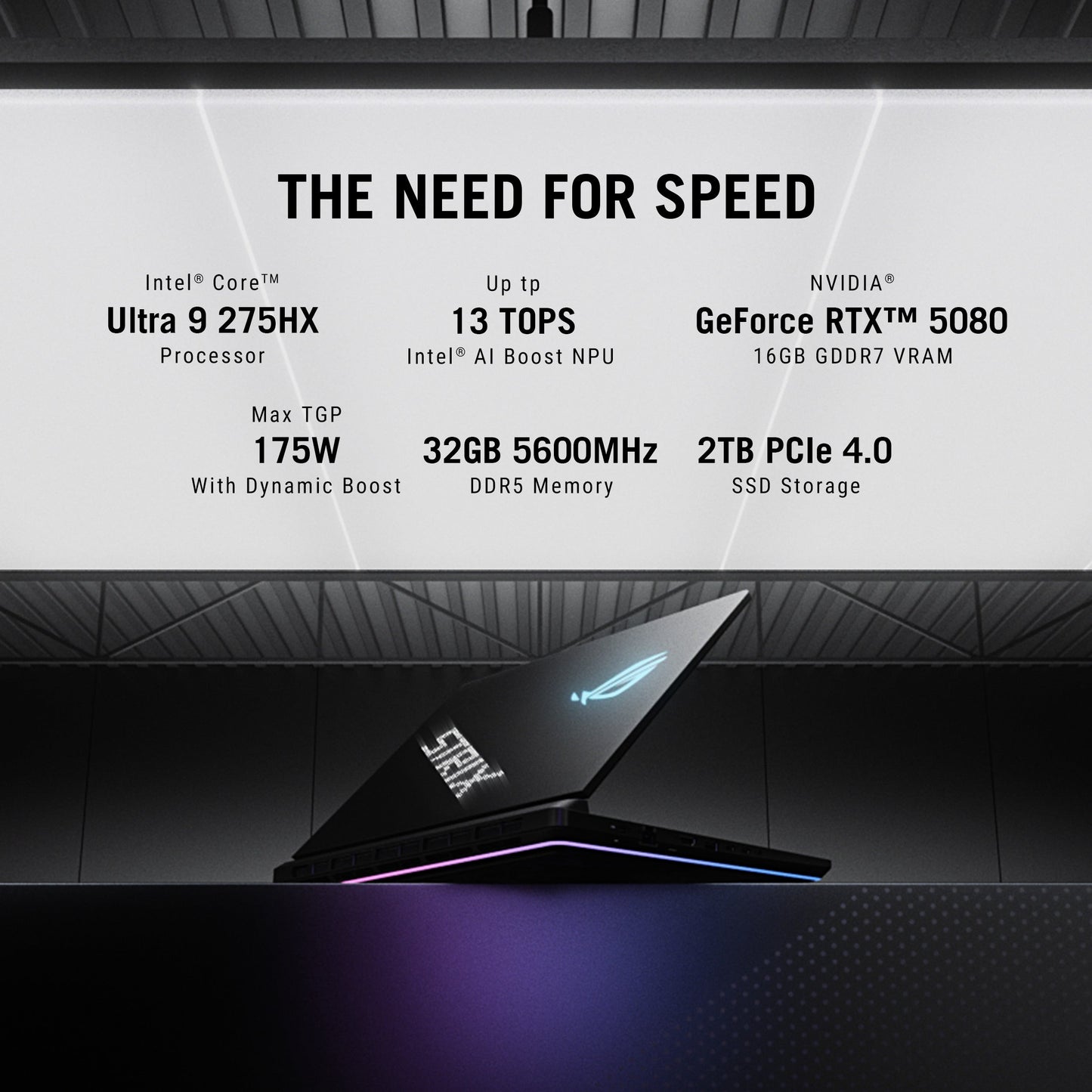 ASUS ROG STRIX SCAR 16, GAMING LAPTOP, INTEL CORE ULTRA 9 275HX, RTX 5080 GPU (32GB/2TB/40.64 CMS (16) 2.5K/WINDOWS 11 HOME/OFFICE HOME 2024 + M365 BASIC (1 YEAR VALIDITY) G635LW-RW157WS