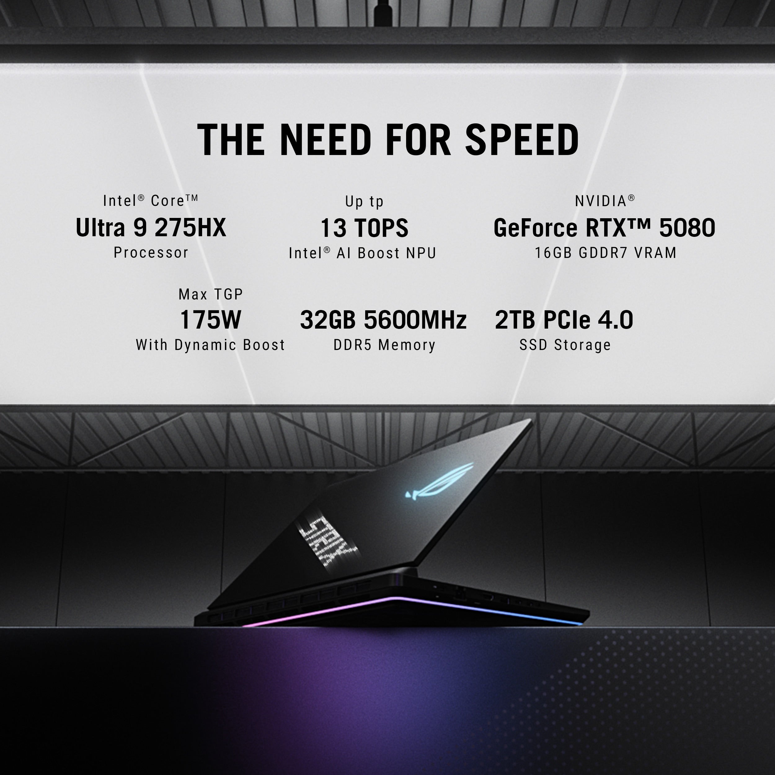 ASUS ROG STRIX SCAR 16, GAMING LAPTOP, INTEL CORE ULTRA 9 275HX, RTX 5080 GPU (32GB/2TB/40.64 CMS (16) 2.5K/WINDOWS 11 HOME/OFFICE HOME 2024 + M365 BASIC (1 YEAR VALIDITY) G635LW-RW157WS